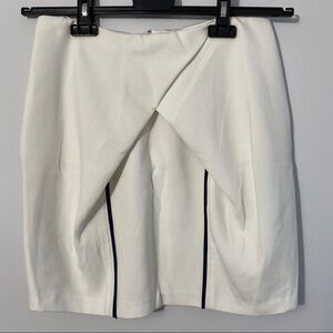 ICB Pleated White Skirt with Navy Piping
